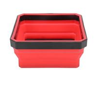 Alomejor Bandeja Plegable de Piezas Magnéticas, Paquete de 2 Bandejas de Herramientas Plegables de Silicona con Base Magnética para Tornillos, Tuercas, Pernos y Herramientas Pequeñas (rojo)