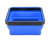 Alomejor Bandeja Plegable de Piezas Magnéticas, Paquete de 2 Bandejas de Herramientas Plegables de Silicona con Base Magnética para Tornillos, Tuercas, Pernos y Herramientas Pequeñas (BLUE)
