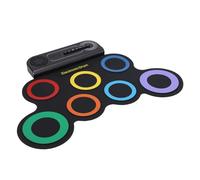 Alomejor Batería Eléctrica, Almohadilla Enrollable Recargable con 7 Almohadillas y 2 Pedales para Niños y Principiantes, Aprendizaje Musical