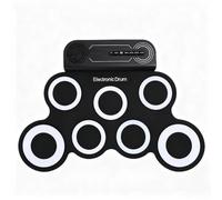 Alomejor Batería Eléctrica, Material de Silicona, Kit de 7 Almohadillas con Altavoz Recargable y Volumen Ajustable para Niños Principiantes