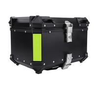 Alomejor Baúl para Motocicleta, Aleación de Aluminio, Caja Trasera para Motocicleta, 50 L, Almacenamiento con Cerradura de Liberación Rápida con Pegatina Reflectante y Respaldo para, Scooter, (Black)