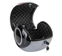 Alomejor Baúl para Motocicleta, Caja Impermeable ABS de 32L con Forro Extraíble, Respaldo Cómodo para Scooter y Bicicleta Eléctrica (Grey)