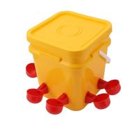 Alomejor Bebedero Automático Duradero para Pollos con de Riego por Gravedad de Barril de 12 litros para Pato Ganso, Kit de Comedero Versátil para Aves de Corral (Cubo + Tazón Red Bird + Tornillos