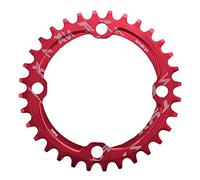 Alomejor Bike Chain Ring 32/34/36 / 38T BCD 104 Piezas de reparación de Anillo de Cadena de Acero de Bicicleta de montaña Solo para Piezas de Ciclismo al Aire (38T-Rojo)