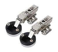 Alomejor Bisagra Amortiguadora de Amortiguación de Puerta de Vidrio de 35 Tazas, Acero Inoxidable 201, Bisagra Hidráulica de Cierre Automático para Puerta de Gabinete de Vidrio y Estantería (Brazo