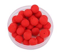 Alomejor Boilies Emergentes, Cuentas de Pesca Rojas Suaves, Pellets de Pesca de Carpa, 30 Unids/Lote Cebo de Pesca de Carpa Bola de Espuma Señuelo Flotante de Carpa (Sabor Fresa Roja 10MM)