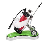 Alomejor Bol¨ªgrafo de Soporte para Bol¨ªgrafo de Escritorio Juego de Bol¨ªgrafos de con 3 Bol¨ªgrafos y Mini Bolso Bolso de aleaci¨®n para Bol¨ªgrafo de con Base Recuerdos de Golf(Rojo Blanco)