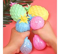 Alomejor Bola Antiestrés de Piña de Simulación, Bolas para Apretar TPR para Masaje de Manos, Alivio de la Ansiedad, Juguete Antiestrés para TDAH, Autismo (Yellow)