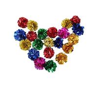 Alomejor Bola Arrugada para Mascotas, Juguete Ligero para Aliviar el Estrés para Gatos, 30 Bolas de Juguete de Plástico Multicolor para Gatos
