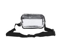 Alomejor Bolsa Bandolera Transparente, Riñonera Transparente de PVC Resistente Al Agua con Correa Transpirable Ajustable, para Deportes, Viajes, Gimnasio, Playa, Aeropuerto, Conciertos (Black)