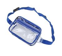 Alomejor Bolsa Bandolera Transparente, Riñonera Transparente de PVC Resistente Al Agua con Correa Transpirable Ajustable, para Deportes, Viajes, Gimnasio, Playa, Aeropuerto, Conciertos (Blue)