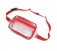 Alomejor Bolsa Bandolera Transparente, Riñonera Transparente de PVC Resistente Al Agua con Correa Transpirable Ajustable, para Deportes, Viajes, Gimnasio, Playa, Aeropuerto, Conciertos (Rojo)