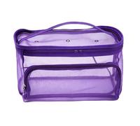Alomejor Bolsa de Almacenamiento para Lanas con Agujeros y Diseño de Compartimentos para Manualidades - Bolsa Organizadora de Malla Transpirable para Lanas, Ganchos y Marcadores de Puntadas - 35 X