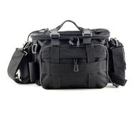 Alomejor Bolsa de Aparejo de Pesca, Bolsa de Cintura de Tela de Poliéster con Múltiples Bolsillos y de Colgantes Bolso de Cintura con Bolso de Hombro (Black)