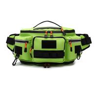 Alomejor Bolsa de Cintura para Pesca, Bolso Bandolera, Versátil, con Múltiples Compartimentos, Tela Oxford Resistente Al Agua con Ganchos Externos para Ciclismo, Pesca, Compras (Green)