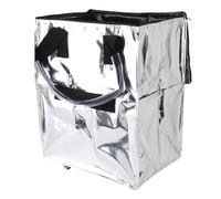 Alomejor Bolsa de Compras Plegable Portátil con Ruedas, Bolsa de Supermercado con Carrito Plegable Impermeable de Gran Capacidad para una Experiencia de Compra Cómoda (Silver)