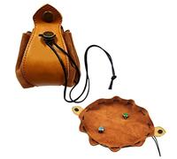 Alomejor Bolsa de Dados de PU con Cordón Bolsa de Almacenamiento de Bandeja Plegable Portátil para Monedas Llaves Joyería de Dados Hecha a Mano para la Noche de Juego de Almacenamiento Colgante de