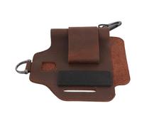 Alomejor Bolsa de herramientas de cinturón de cuero, portátil multifuncional para proyectos de reparación de aventuras al aire , con espacio seguro para herramientas, linternas, (BROWN)