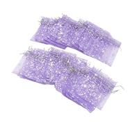 Alomejor Bolsa de Malla Transparente con Cordón, Exquisita Bolsa de Joyería con Patrón de Estrella para Boda, Iglesia, 50 Uds. (PURPLE)