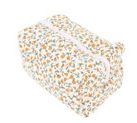Alomejor Bolsa de Maquillaje, Bolsa Cosmética Floral Multifuncional con Diseño de Cremallera para Organizar Artículos de Tocador y Cosméticos (Orange)