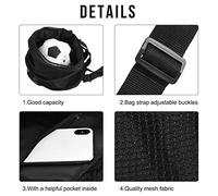 Alomejor Bolsa Deportiva de Malla de Malla Multifuncional Duradera para el Entrenamiento Fútbol Fútbol Black 1 Pack (Black)