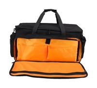 Alomejor Bolsa para Cables de DJ, Gran Capacidad, Resistente Al Agua, Duradera, Bolsa para Equipos de DJ con 6 Divisores Extraíbles para Músicos, EVA Negra, 24x12,6x11 Pulgadas