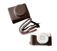 Alomejor Bolsa para Cámara ZV1F Funda Protectora de Cuero Sintético de Primera Calidad con Agarre Mejorado para Uso Diario, Incluye Correa para el Hombro (Color café)