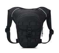 Alomejor Bolsa para Muslo, Correa Ajustable para Cintura y Pierna, 35-47 Pulgadas, Multifuncional, Impermeable, para Exteriores, con Correas MOLLE, para Montar, Senderismo, Despla (Black)
