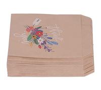 Alomejor Bolsas de Regalo de Papel Kraft Patrón de Dibujos Animados Festivo para Fiesta Paquete de 48 Bolsas de Papel Pequeñas 4 Hojas de Pegatinas (Estilo ramo)