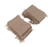 Alomejor Bolsas de regalo de tela con cordón para manualidades DIY, 50 bolsas de lino para joyas de fiesta, yute para boda, material de tela suave y transpirable para