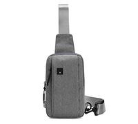 Alomejor Bolso Bandolera Ligero, Bolsillos con Cremallera, Orificio para Auriculares, Correa Ajustable con Tela Oxford para Hombres y Mujeres (GREY)