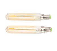 Alomejor Bombilla de Tubo LED 4W E14 Iluminación de Ahorro de Energía Blanca Cálida para el Dormitorio del Hogar 2 Piezas de Vidrio 2300K (GOLD)