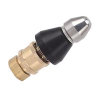 Alomejor Boquilla de Limpieza de Tuberías de Alcantarillado de Acero Inoxidable G1/4, Chorro de Orificio Trasero Duradero para Limpieza de Drenaje para Fontanero