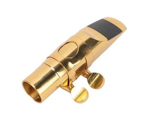 Alomejor Boquilla de Saxofón Alto, Boquilla de Saxofón Bb de Metal de Latón con Tapa y Abrazadera para Principiantes, Sonido y Estabilidad Mejorados para Jazz o Estilos Clásicos