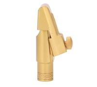 Alomejor Boquilla de Saxofón Soprano Plano B Boquilla de Saxofón de Latón Chapado en Oro Esmerilado Tamaño 7 Tono Enfocado Brillante para Práctica de Principiantes y Desempeño Profesional