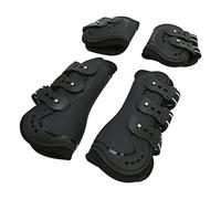 Alomejor Botas de Caballo, Diseño Frontal Abierto, Protectores de Piernas de Neopreno Que Absorben los Golpes, Entrenamiento y Espectáculo para Patas Delanteras y Traseras (Mediano: Aprox.
