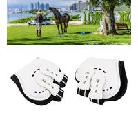 Alomejor Botas de Pata Trasera de Caballo Blanco, Transpirables y Resistentes a Impactos X 2 para Entrenamiento de Salto, Mallas de Neopreno de PU para Caballo (L)