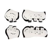 Alomejor Botas de Tendón Delanteras de Caballo Transpirables Ajustables para Saltar Blancas, Ajuste Montar y Saltar, 2 X Botas Delanteras para Protección de Patas de Caballo (Grande)