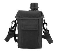Alomejor Botella de agua de exterior de 2 litros con bolsa para el transporte. Jarra de agua de PVC duradera a prueba de fugas para excursiones de camping (BLACK)