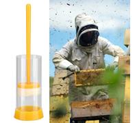Alomejor Botella de Plástico con Etiqueta de Abeja Reina para Apicultura, Herramienta de Fertilidad Esencial para Entusiastas de la Apicultura, 1 Unidad, Aprox.7x4cm