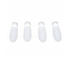 Alomejor Botellas de Viaje de Silicona, 4 Unidades de 89 Ml con Diseño de Corazón, Recipientes Portátiles Recargables a Prueba de Fugas con Boca Ancha para Artículos de Tocador, champú, (WHITE)