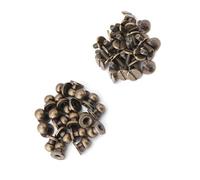 Alomejor Botón de Remache de Clavo de Cobre Sólido de Cabeza Redonda, Accesorios de Cuero de para Hacer Cinturón de Bolso, 20 Piezas(8 * 6mm bronce)