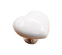 Alomejor Botón de Tanque de Inodoro en Forma de Corazón, Prensa de Sólido Duradero, Decoración de Baño, Botón de Inodoro Universal para Reemplazo (WHITE)