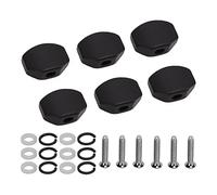 Alomejor Botones de Clavija de Afinación de Guitarra, Perillas de Metal de ébano, Diseño Ergonómico para Guitarras Eléctricas y Modelos Acústicos (cuadrado pequeño)