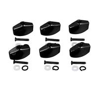 Alomejor Botones de Clavijas de Ajuste de Guitarra de 6 Piezas de Metal Fácil de Instalar para Principiantes de Guitarra Eléctrica Acústica (BLACK)