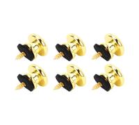 Alomejor - Botones de correa para guitarra, 6 piezas, cerraduras de correa de guitarra de hierro con bordes redondeados lisos para una fácil instalación, compatibles con guitarras eléctricas (GOLD)
