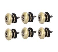 Alomejor - Botones de correa para guitarra, 6 piezas, cerraduras de correa de guitarra de hierro con bordes redondeados lisos para una fácil instalación, compatibles con guitarras eléctricas (Bronze)