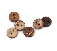 Alomejor Botones de Costura de 2 Agujeros Ecológicos de Cáscara de Coco para Decoración de álbumes de Recortes, 10 Mm de Diámetro, 400 Piezas, Color Marrón Natural, Ideal para Coser Ropa
