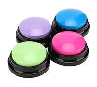 Alomejor Botones para Grabar y Hablar, 4 Uds., Herramientas de Comunicación Multifuncionales con Sonido Claro para Perros y Gatos, Diseño Duradero ABS