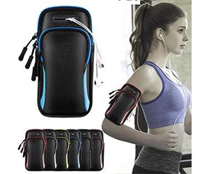 Alomejor Brazalete para Correr, Bolsa de Teléfono para Correr Llaves de Almacenamiento para Entrenamiento Deportivo Ejercicio Jogging (Azul)